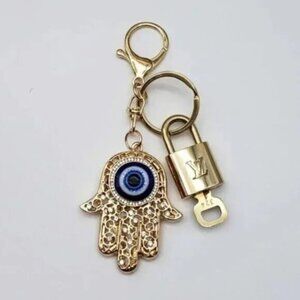 Louis Vuitton Gold and Blue Key Holder